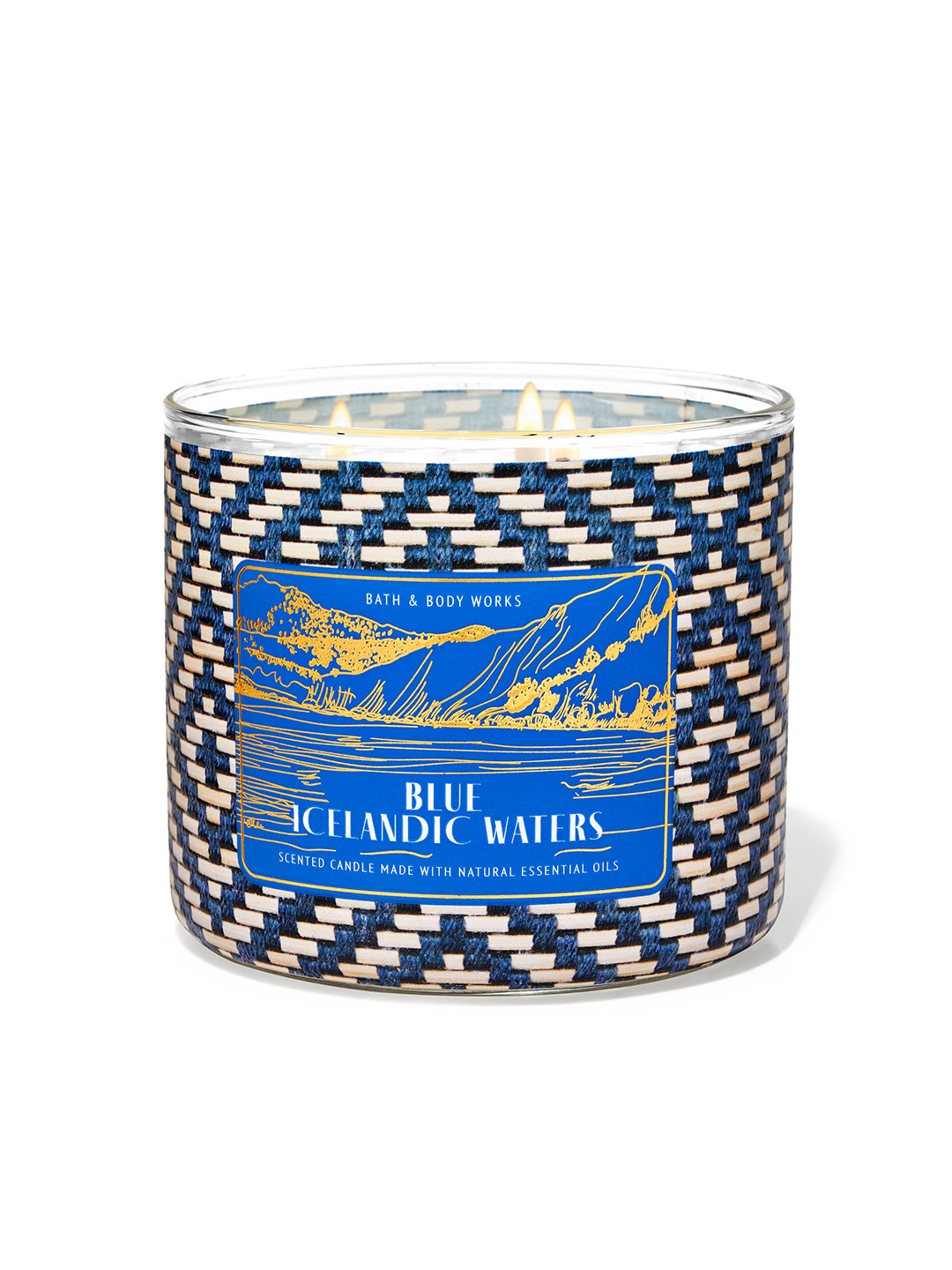 Bath & Body Works Blue Icelandic Waters Scented 3-Wick Candle - 411g