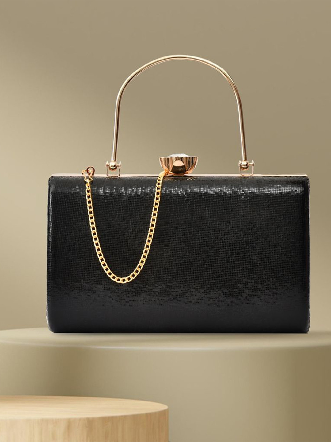 FOR THE BEAUTIFUL YOU Embellished Glossy Box Clutch