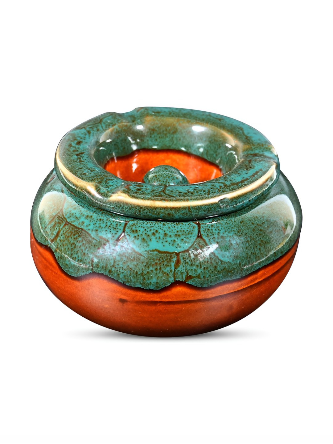 Amoorcart Green Single Ceramic Ash Trays
