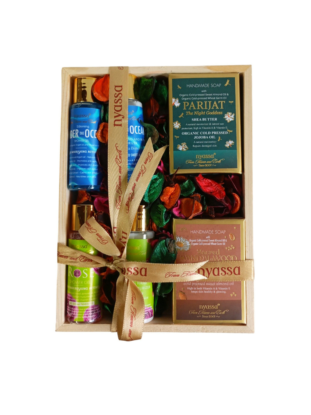 Nyassa Set Of 6 Shower Gel, Body Lotion & Handmade Soap Gift Set