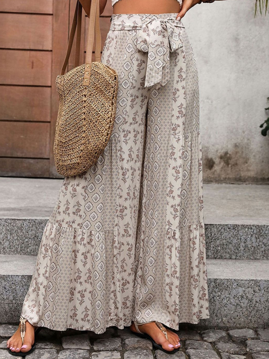 StyleCast Women Ethnic Motifs Printed Relaxed Flat-Front Loose Fit Trousers