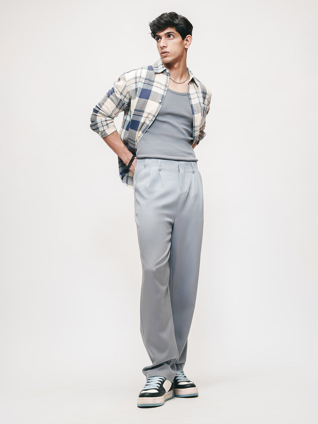 FREAKINS Men Straight Fit Double Pleated Korean Pants