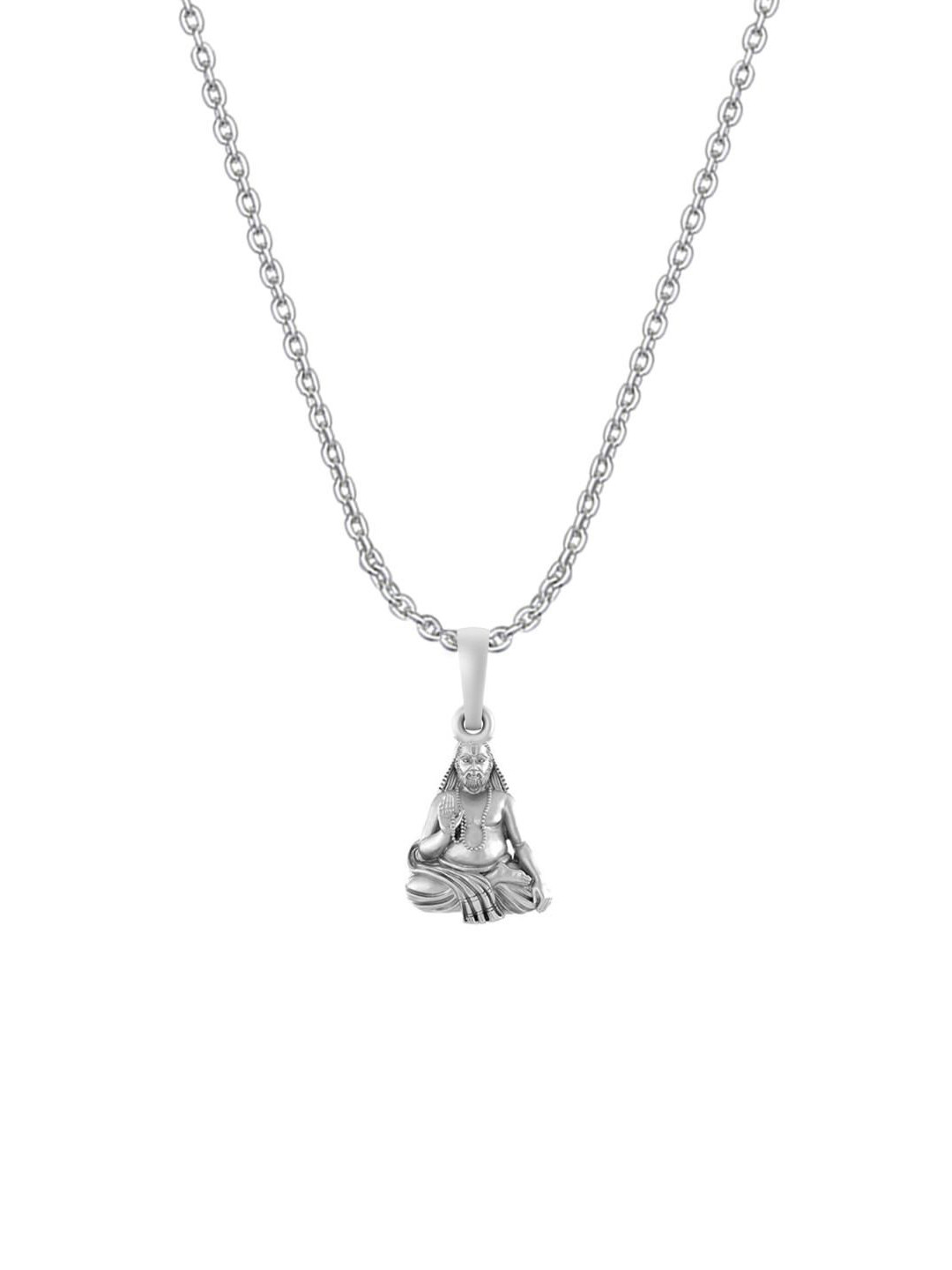 Metronaut Men 925 Sterling Silver Raghvendra Pendant With Anchor Chain