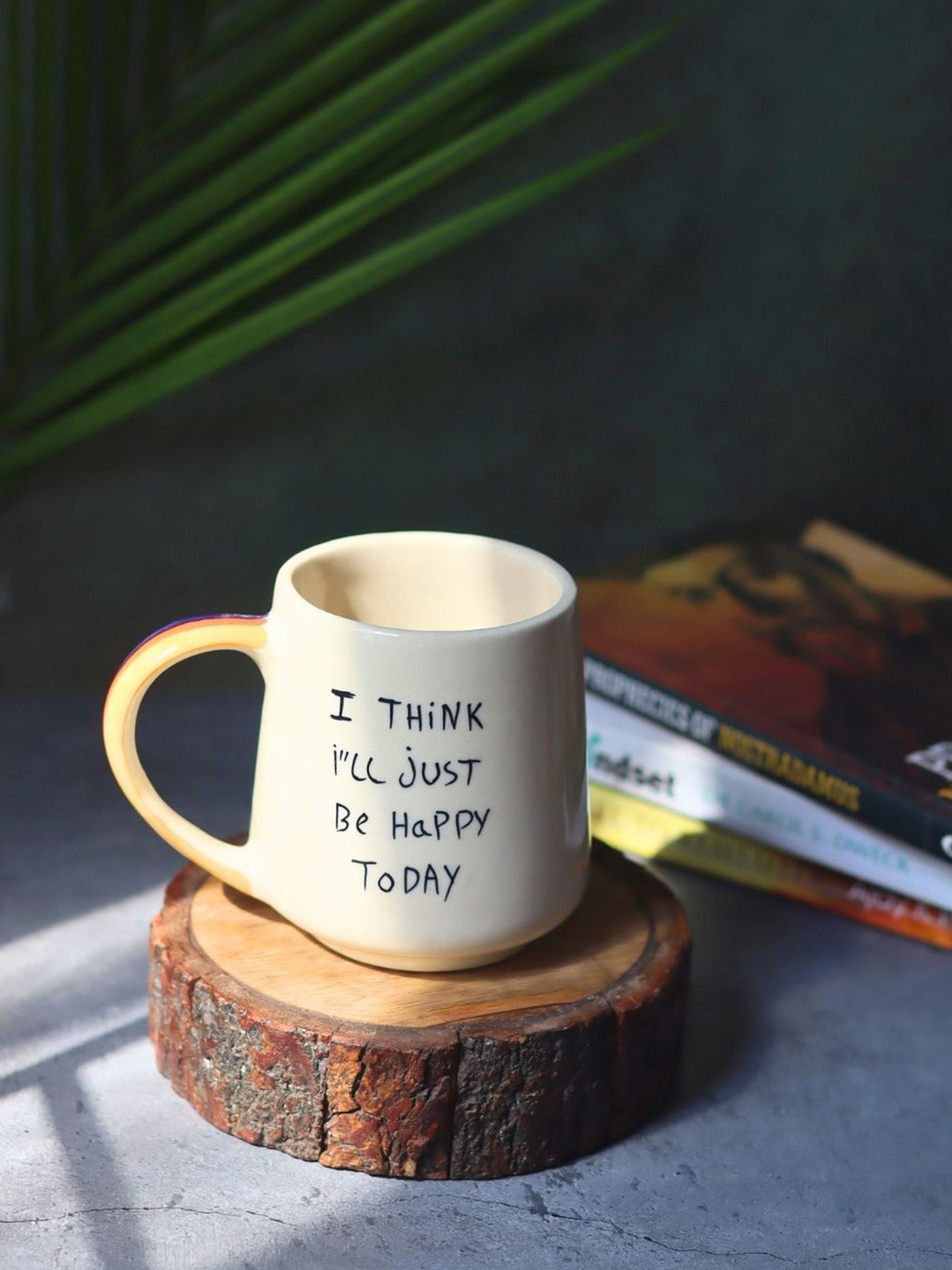 WEAVING HOMES Torrent & Etching White Typography Ceramic Microwave Safe Mug-250ml