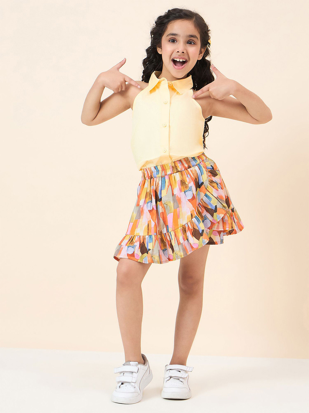 Stylo Bug Girls Top with Skirt