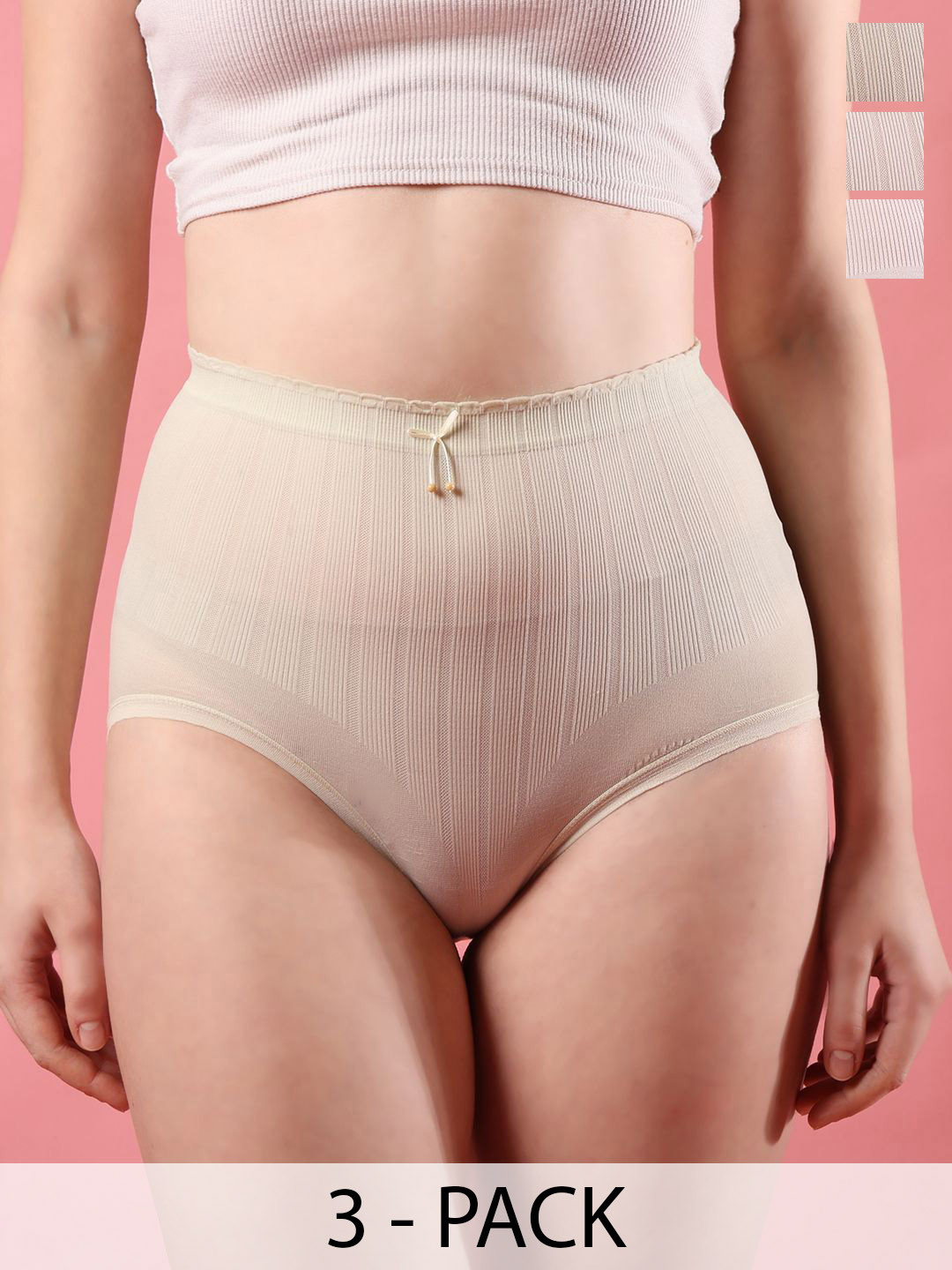 wincly fashion Women Pack of 3 Semi High Waist Hipster Briefs