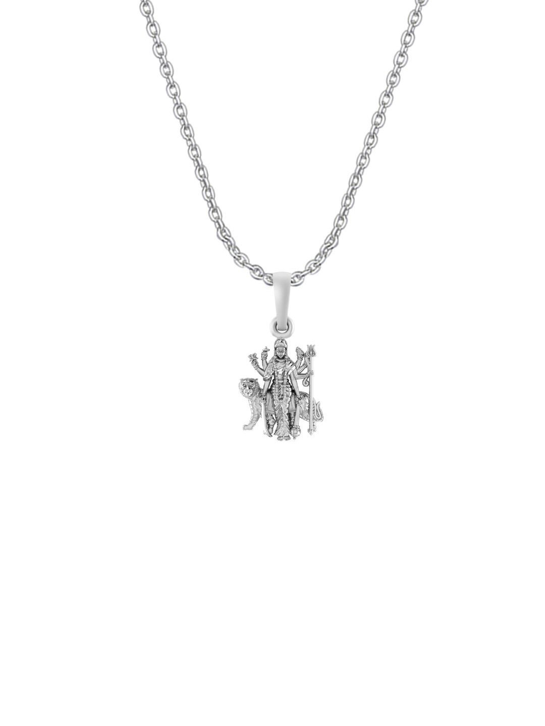Metronaut 925 Sterling Silver Durga maa Pendants With Anchor Chains