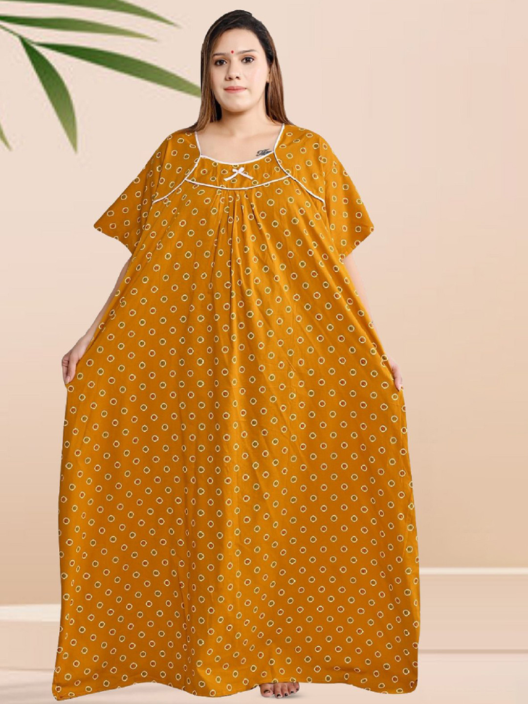 Bindass Female Collection Women Plus Size Pure Cotton Maxi Nightdress