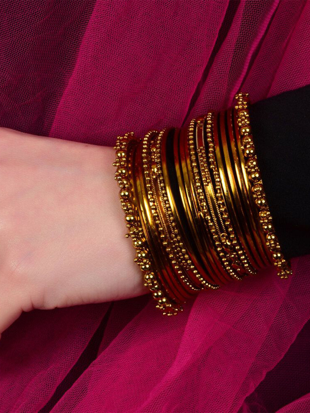 Thrillz Gold Plated 20Pcs Traditional Bangles