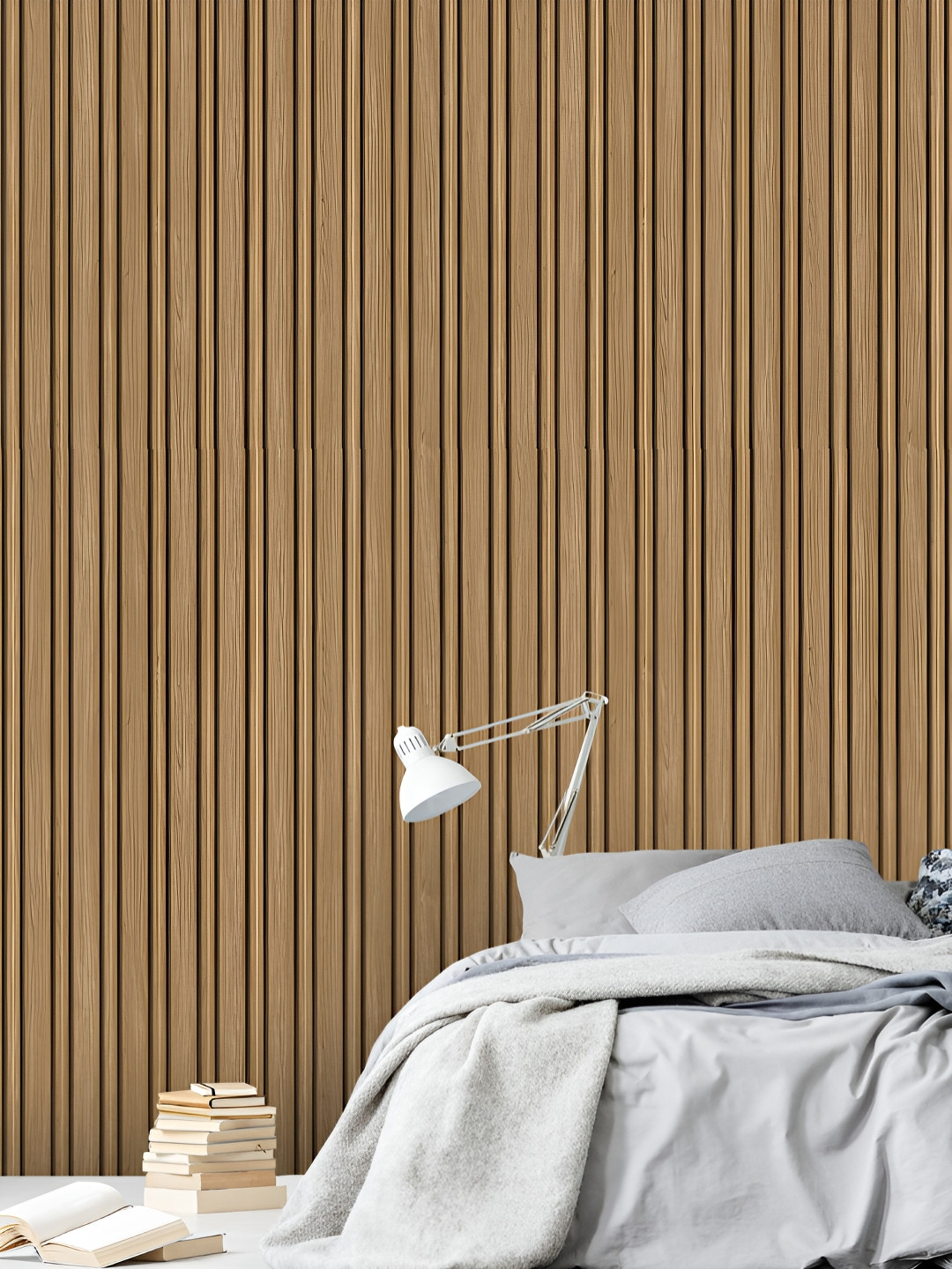 Fedora Wallpapers Poetry Of Wood Brown & Cream 3D Printed Waterproof Wallpaper