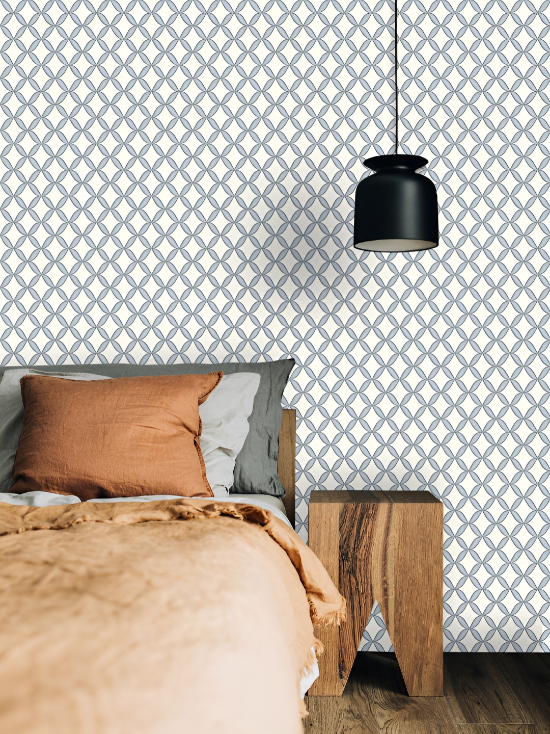 Fedora Wallpapers Comfortable Stripes White & Grey 3D Printed Waterproof Wallpaper