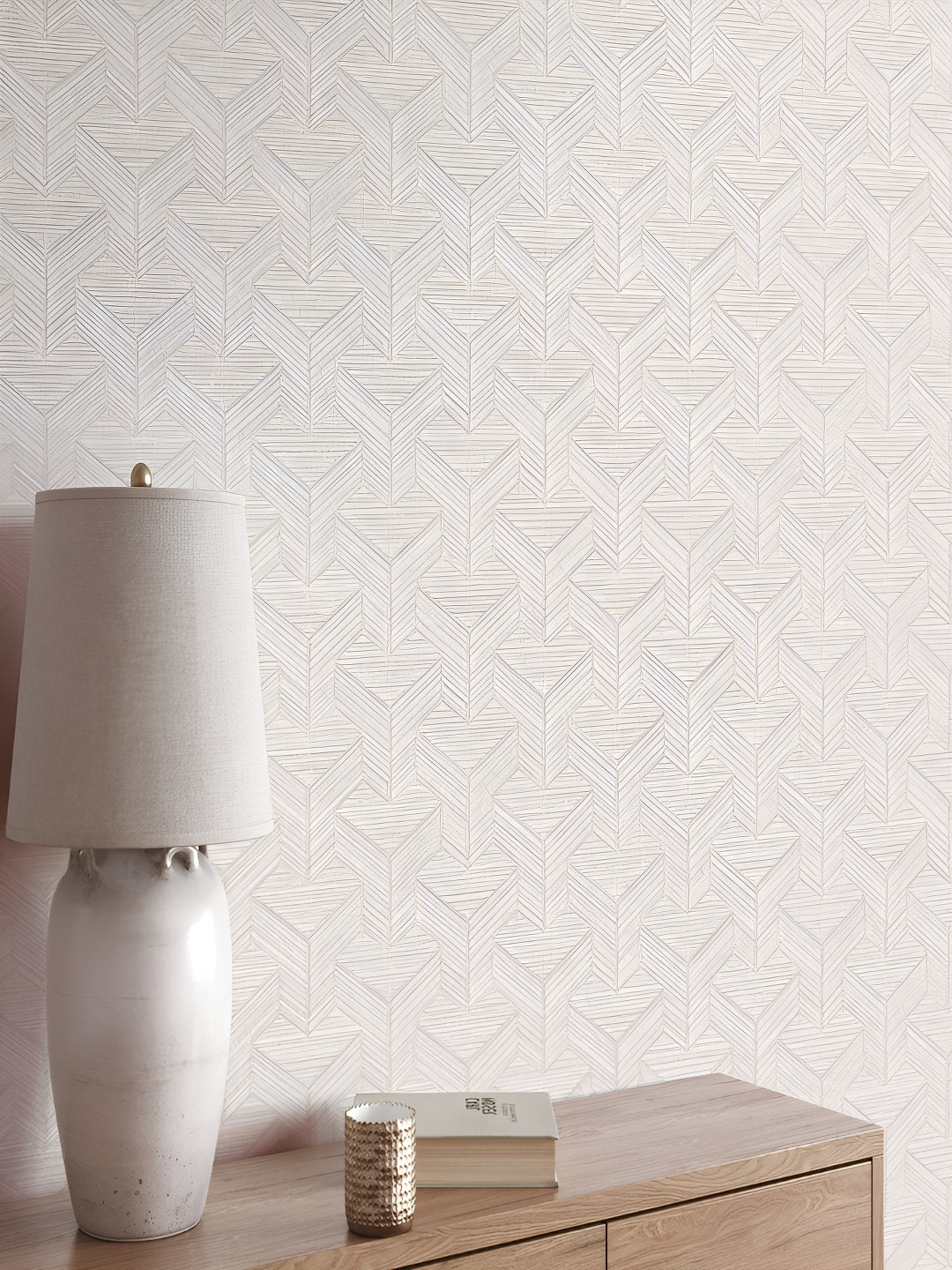 Fedora Wallpapers Pentagon Pops Grey & Beige 3D Geometric Printed Waterproof Wallpaper