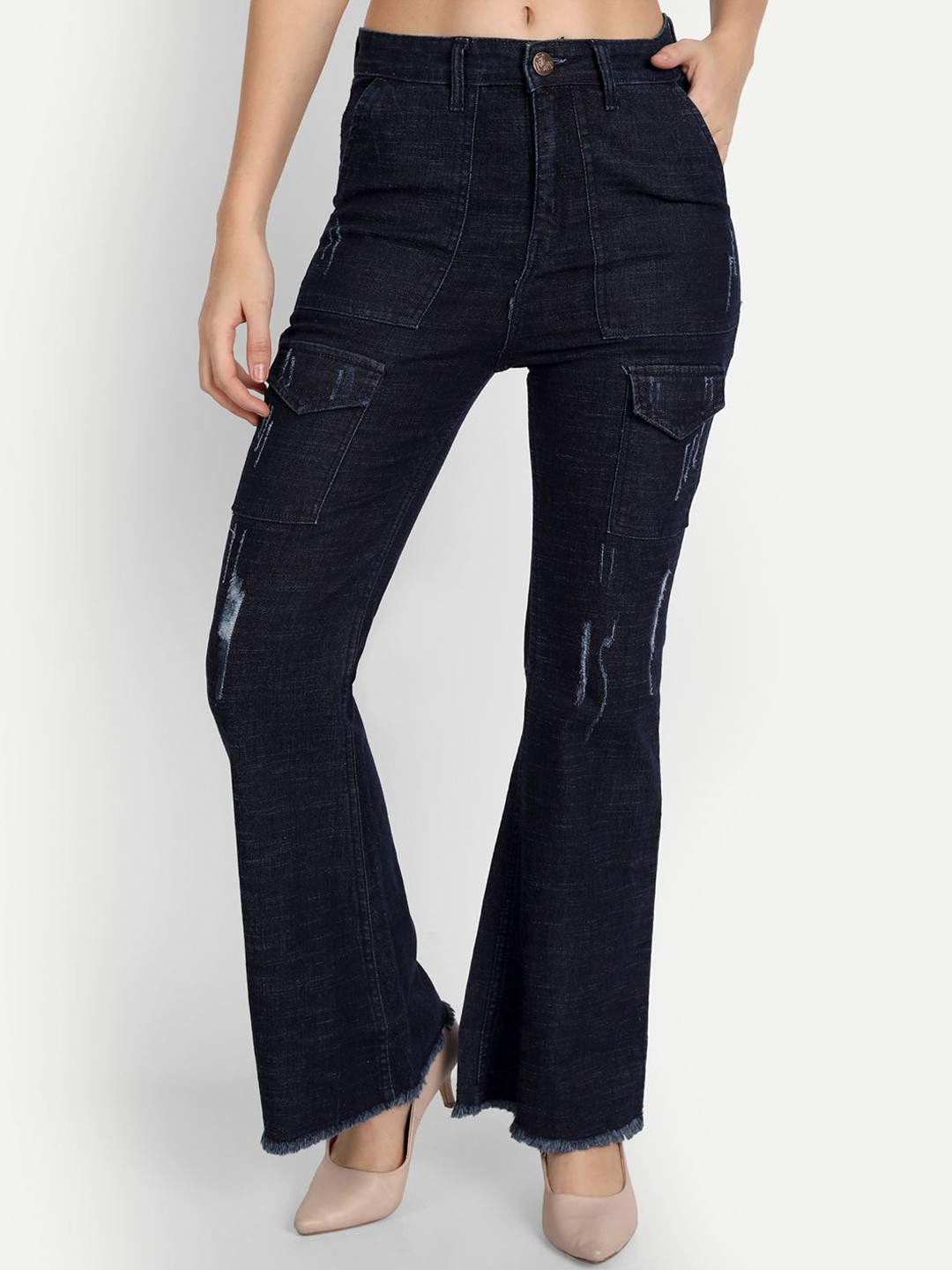 Chemistry Women Jean Bootcut Mid-Rise Low Distress Denim Jeans