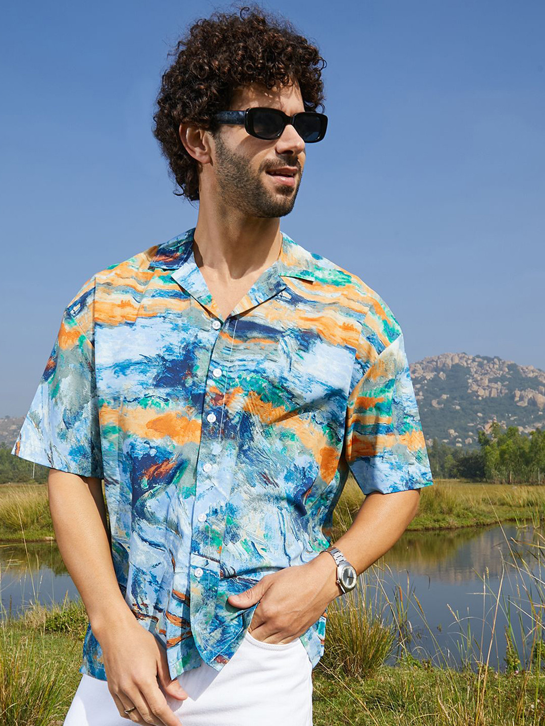 CAHOOT Men Classic Oversized Casual Shirt