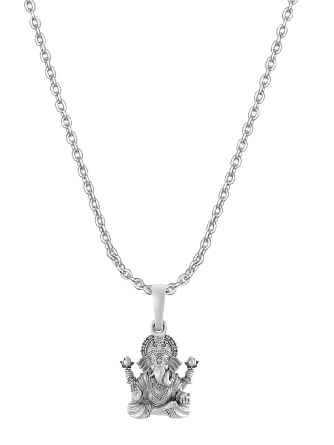 Metronaut 925 Sterling Silver Ganesh Pendants With Anchor Chains
