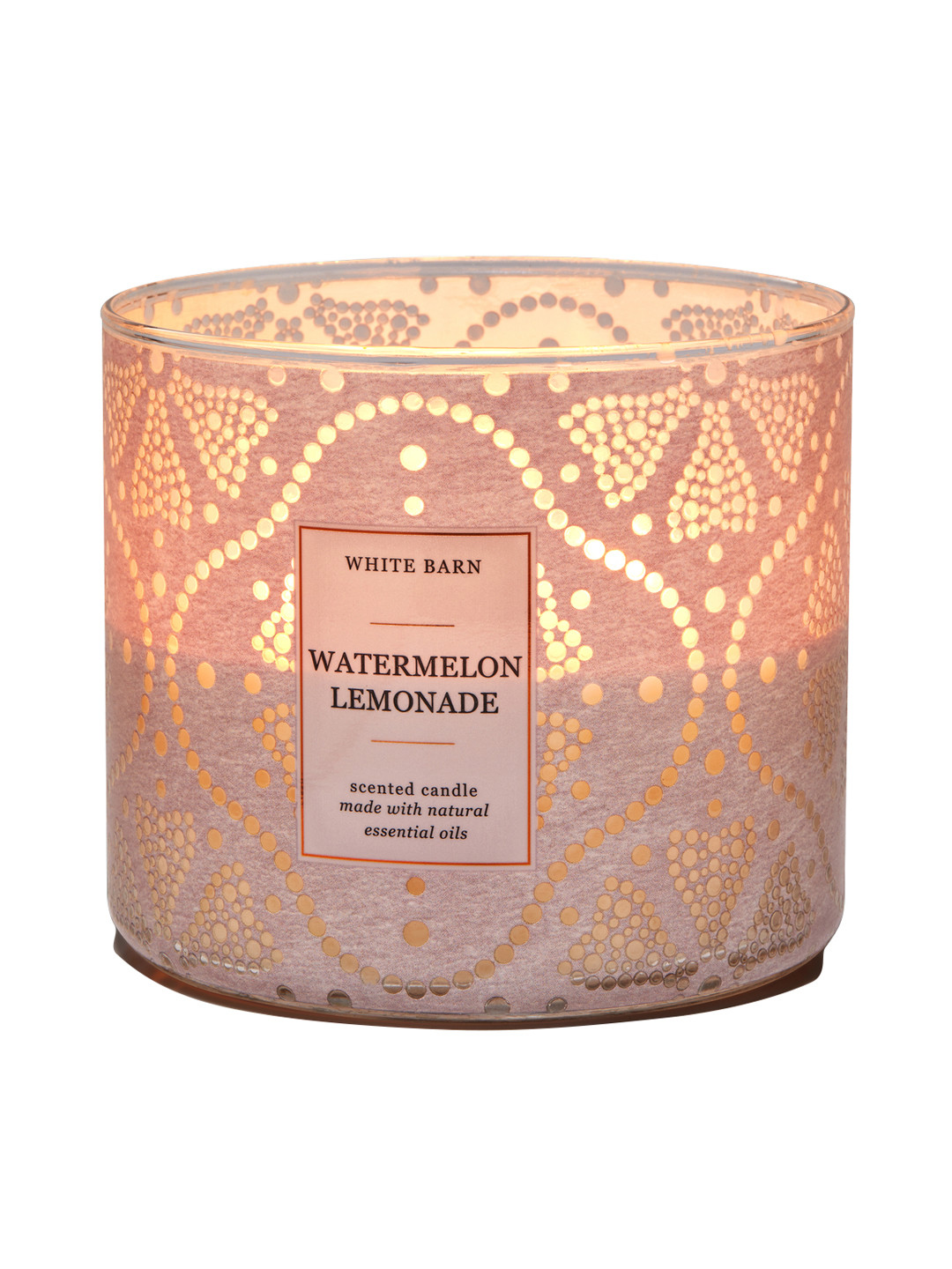 Bath & Body Works Watermelon Lemonade 3 Wick Abstract Geometric Regular Jar Candles