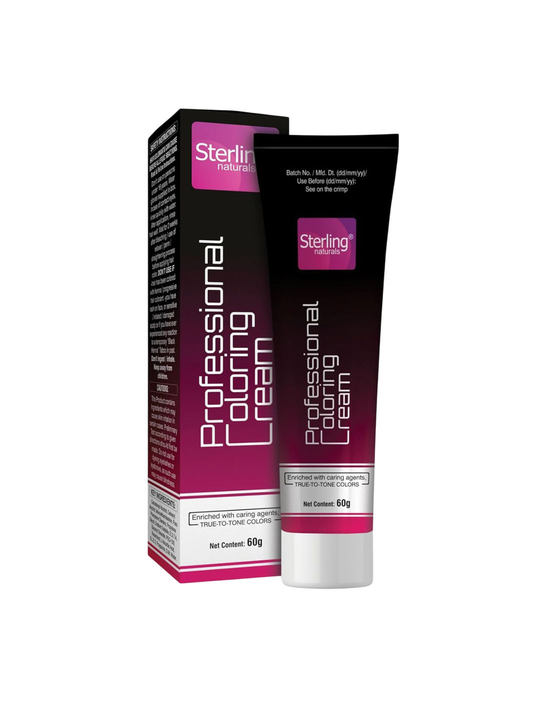 Sterling Naturals Women Hair Color Cream Black Active Keratin Long Lasting - 60 g - Black