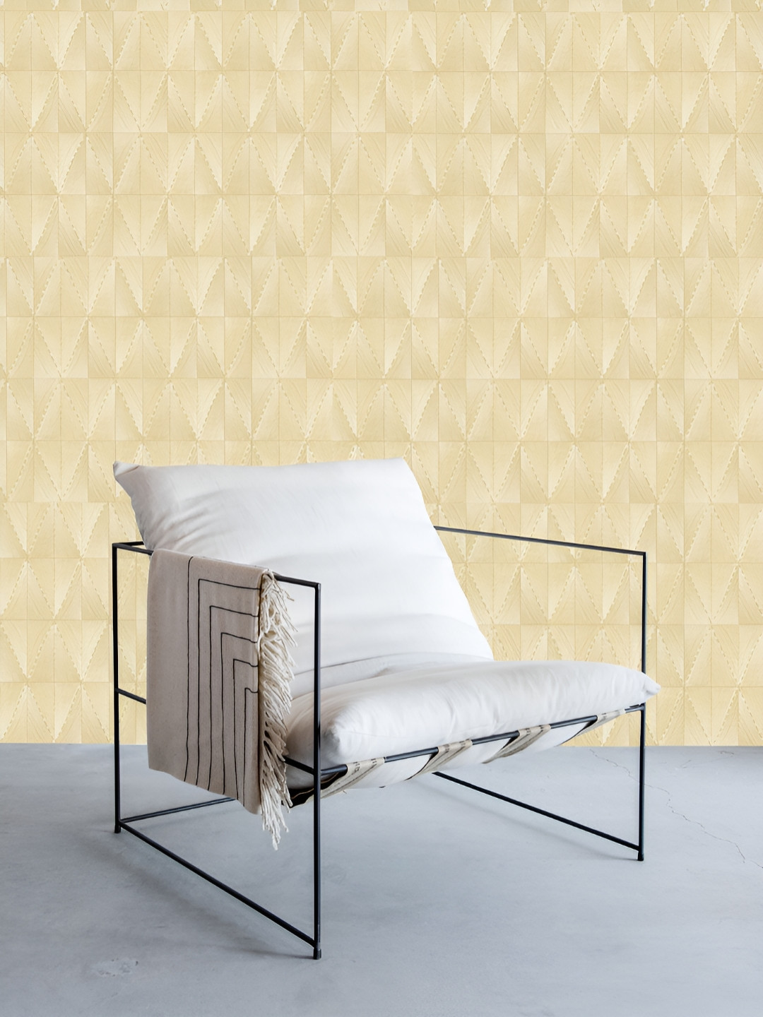 Fedora Wallpapers Comfortable Stripes Beige 3D Geometric Printed Waterproof Wallpaper