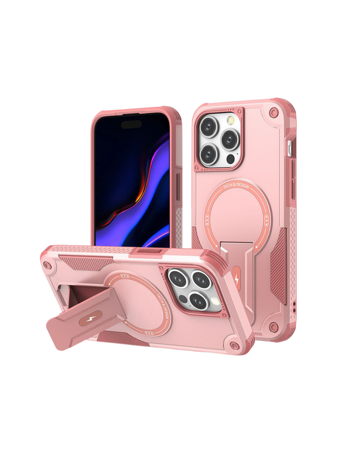 Luxury Kase Unisex IPhone 15 Pro Max Back Cover with Portable Kickstand