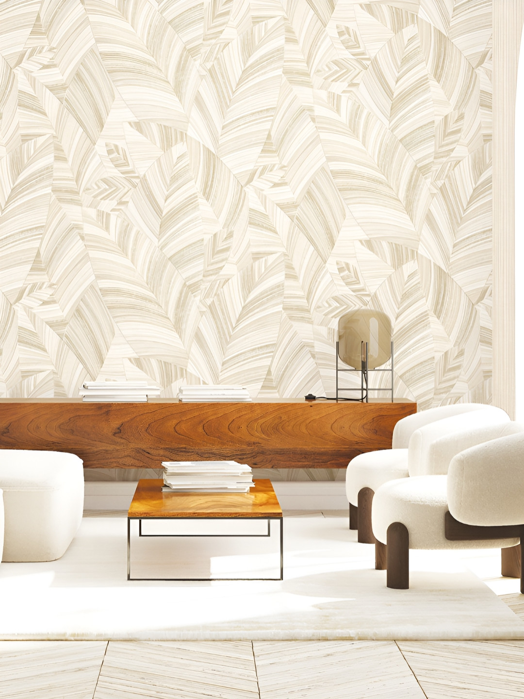 Fedora Wallpapers Cream & Brown 3D Printed Waterproof PVC Wallpaper