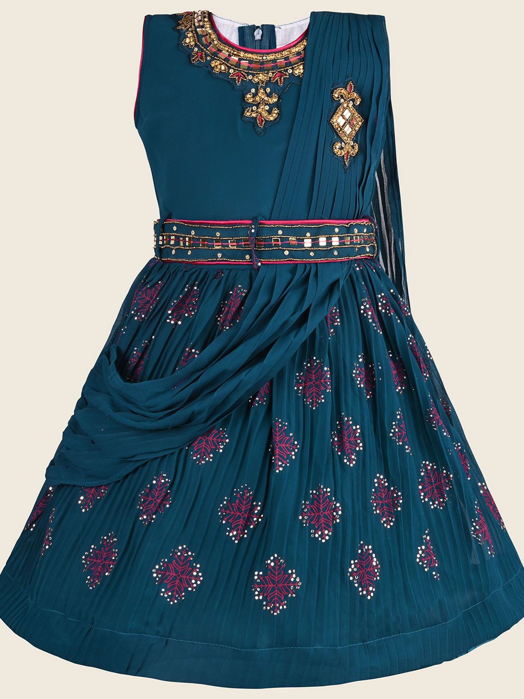 Wish Karo Embellished Knee Length Fit & Flare Dress