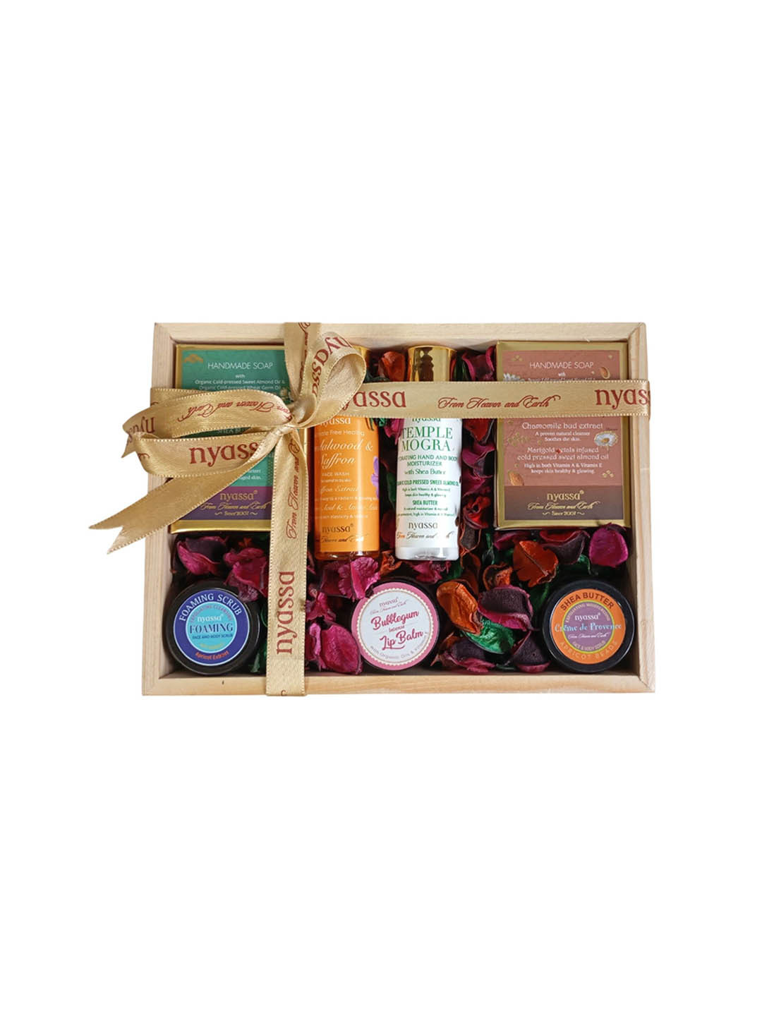Nyassa Set Of 7 Handmade Soap, Body Lotion, Lip Balm, & Face Scrub Gift Set