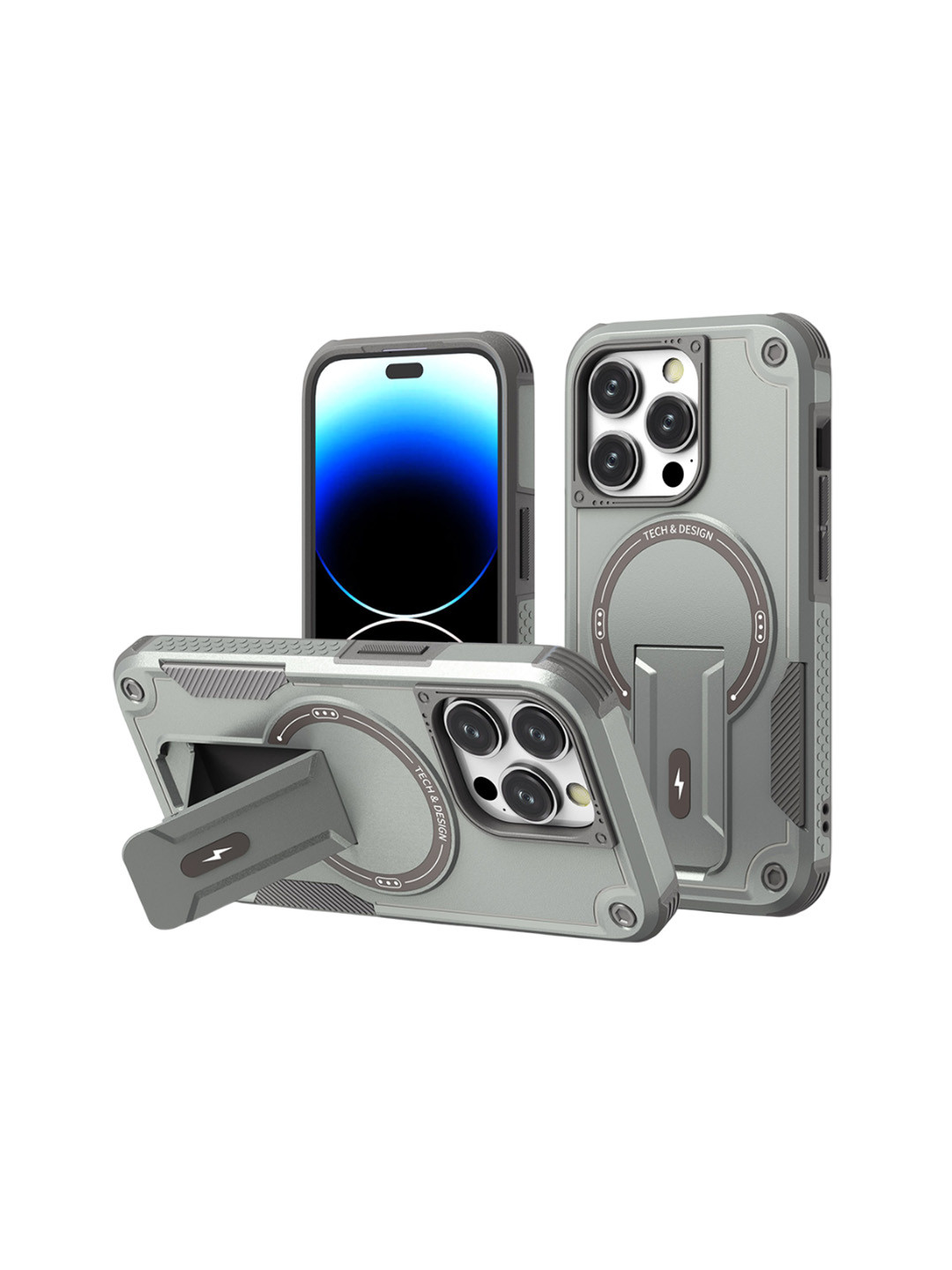 Luxury Kase Unisex IPhone 14 Pro Back Cover with Portable Kickstand