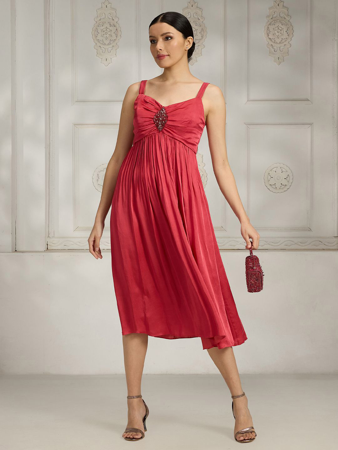 Rivaar By Rocky Star Satin Fit & Flare Dress