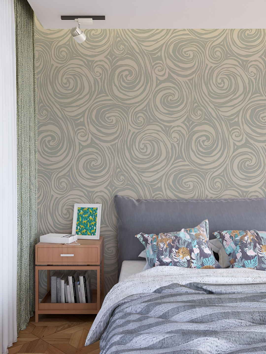 Fedora Wallpapers Dynamic Designs Grey & Beige Abstract 3D Printed Waterproof Wallpaper