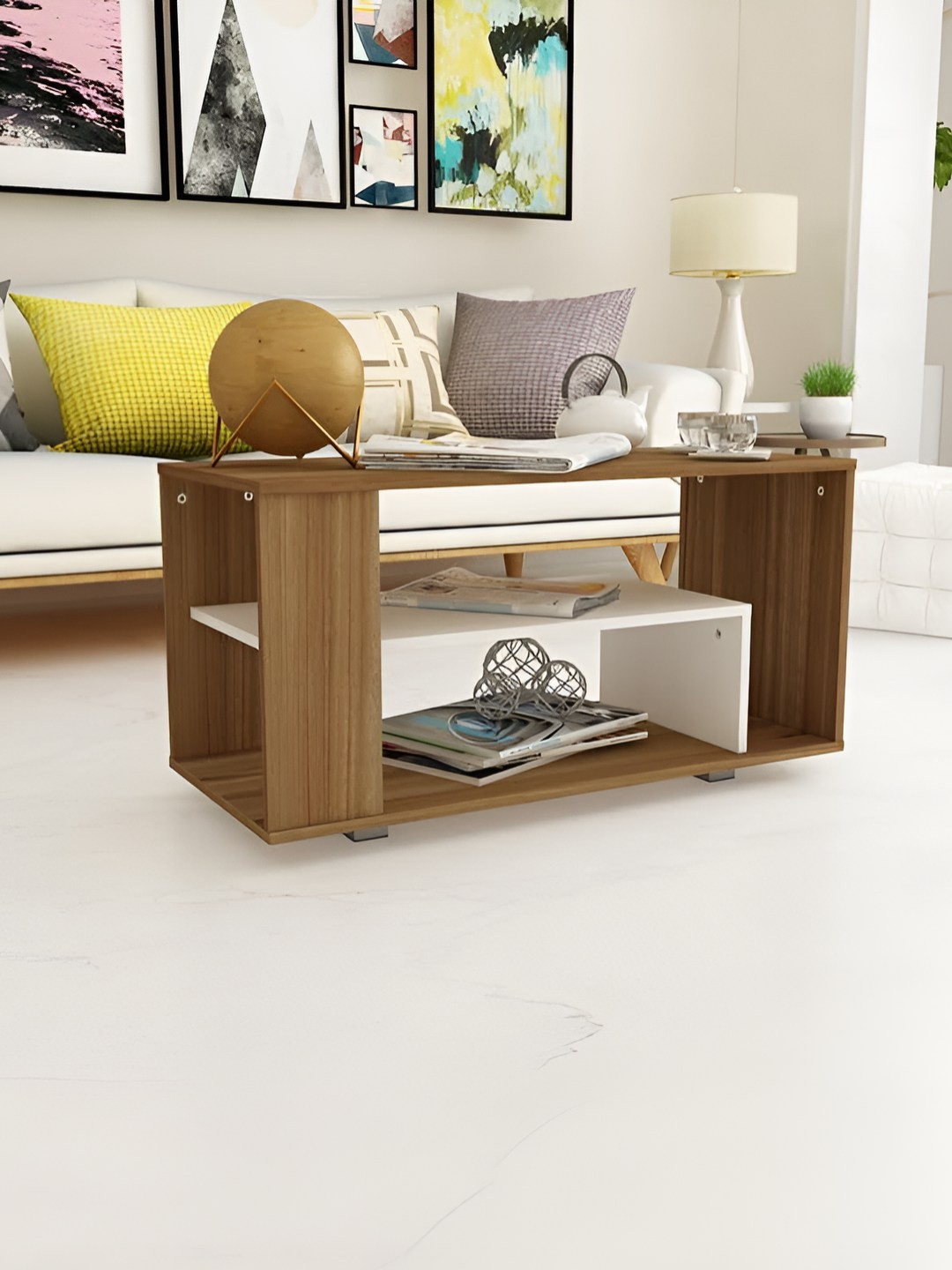 SIVOM Brown Termite Proof Moisture Resistant Rectangular Coffee Table