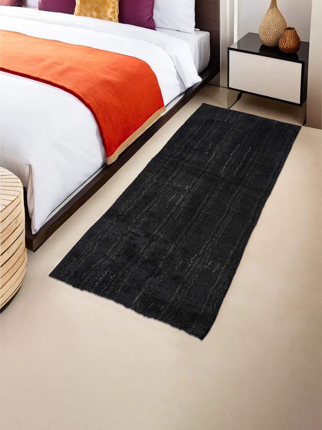 Myntra Elegant Homes Grey Anti-Skid Long Lasting Microfiber Rectangular Floor Runner