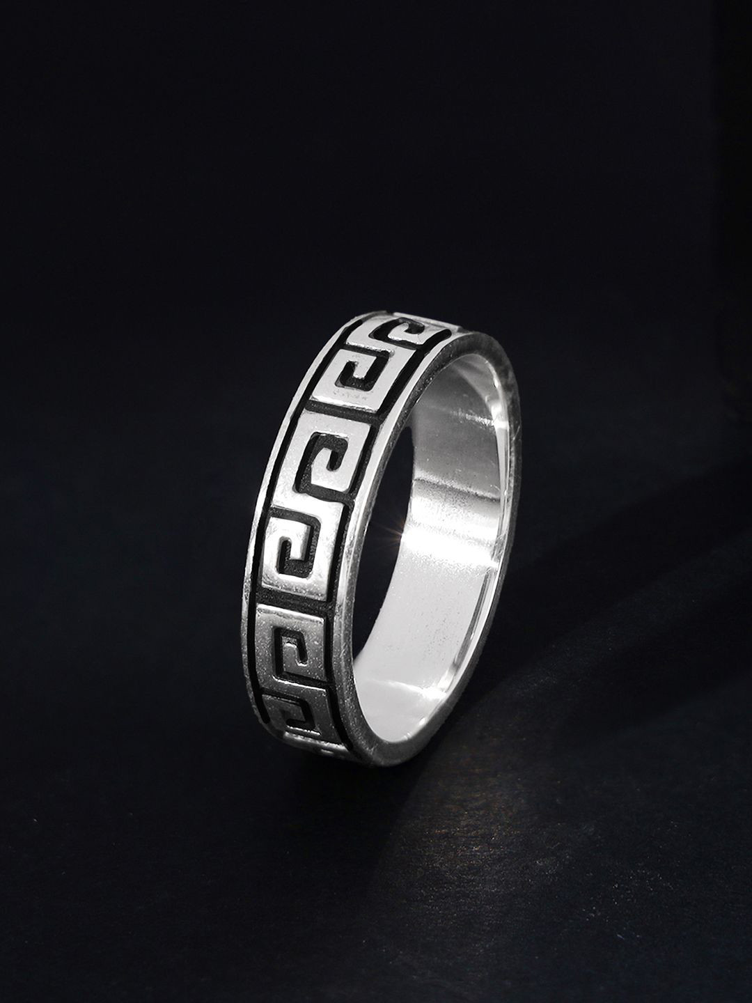 GIVA Men 925 Sterling Silver Oxidised Ultimate Drip Ring