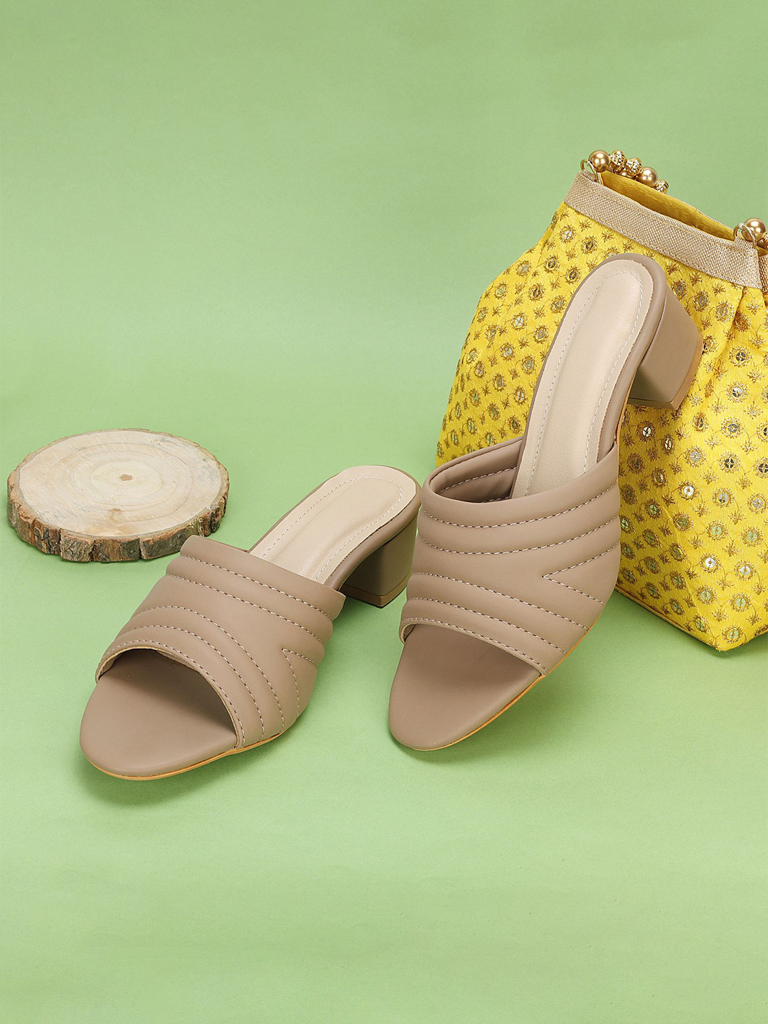 Commander Shoes Women Textured Open Back Pump Heels