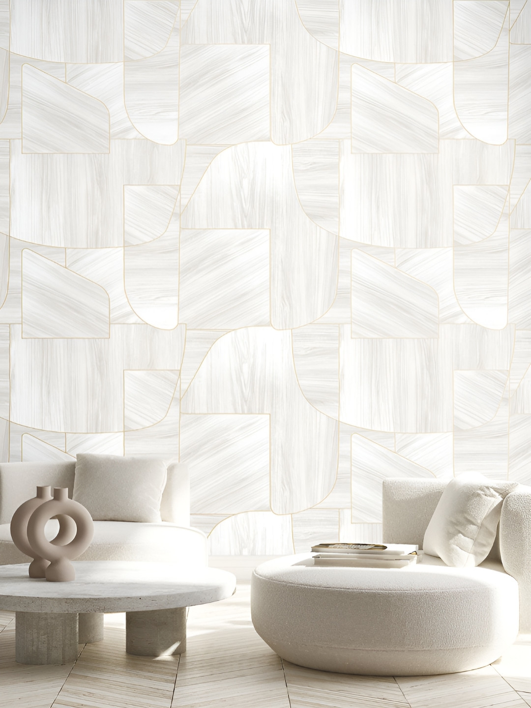 Fedora Wallpapers Comfortable Stripes Grey 3D Abstract Printed Waterproof Wallpaper