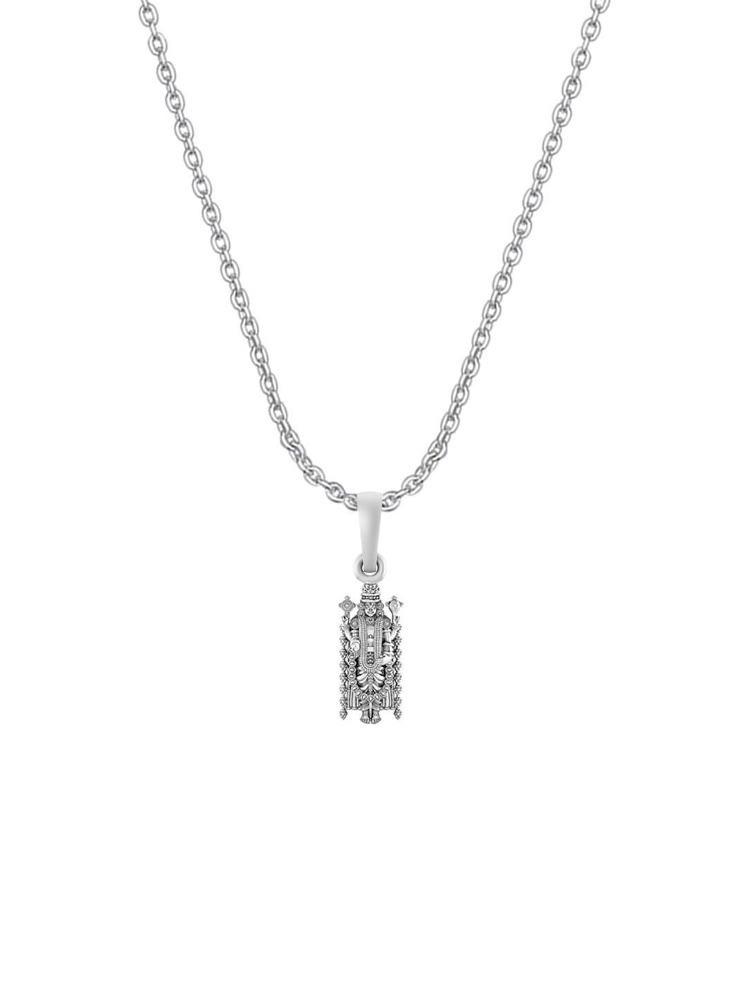 Metronaut Men 925 Sterling Silver Bala Ji Pendant With Anchor Chain