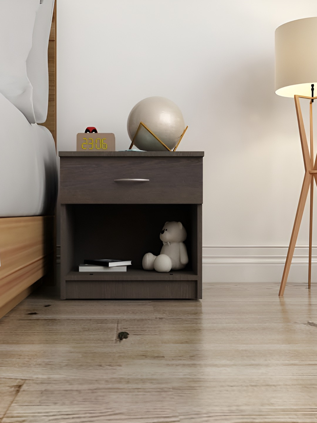 SIVOM Brown Termite Proof Moisture Resistant Rectangular Bedside Table