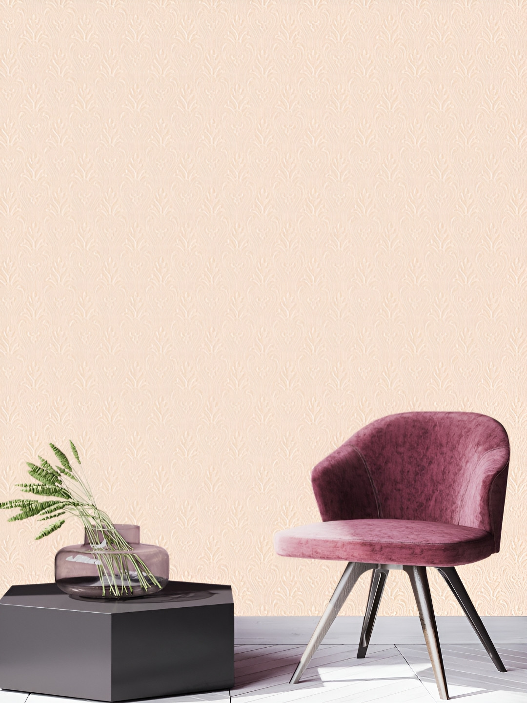 Fedora Wallpapers Comfortable Stripes Peach Embossed Waterproof Wallpaper