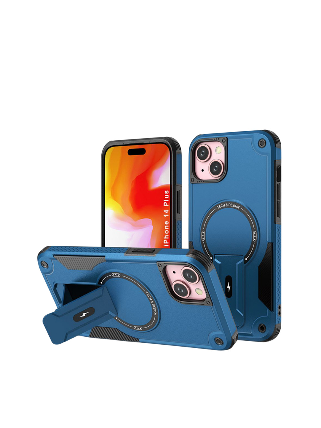 Luxury Back Cover with Portable Kickstand Mag Safe Compatible Magnetic Case