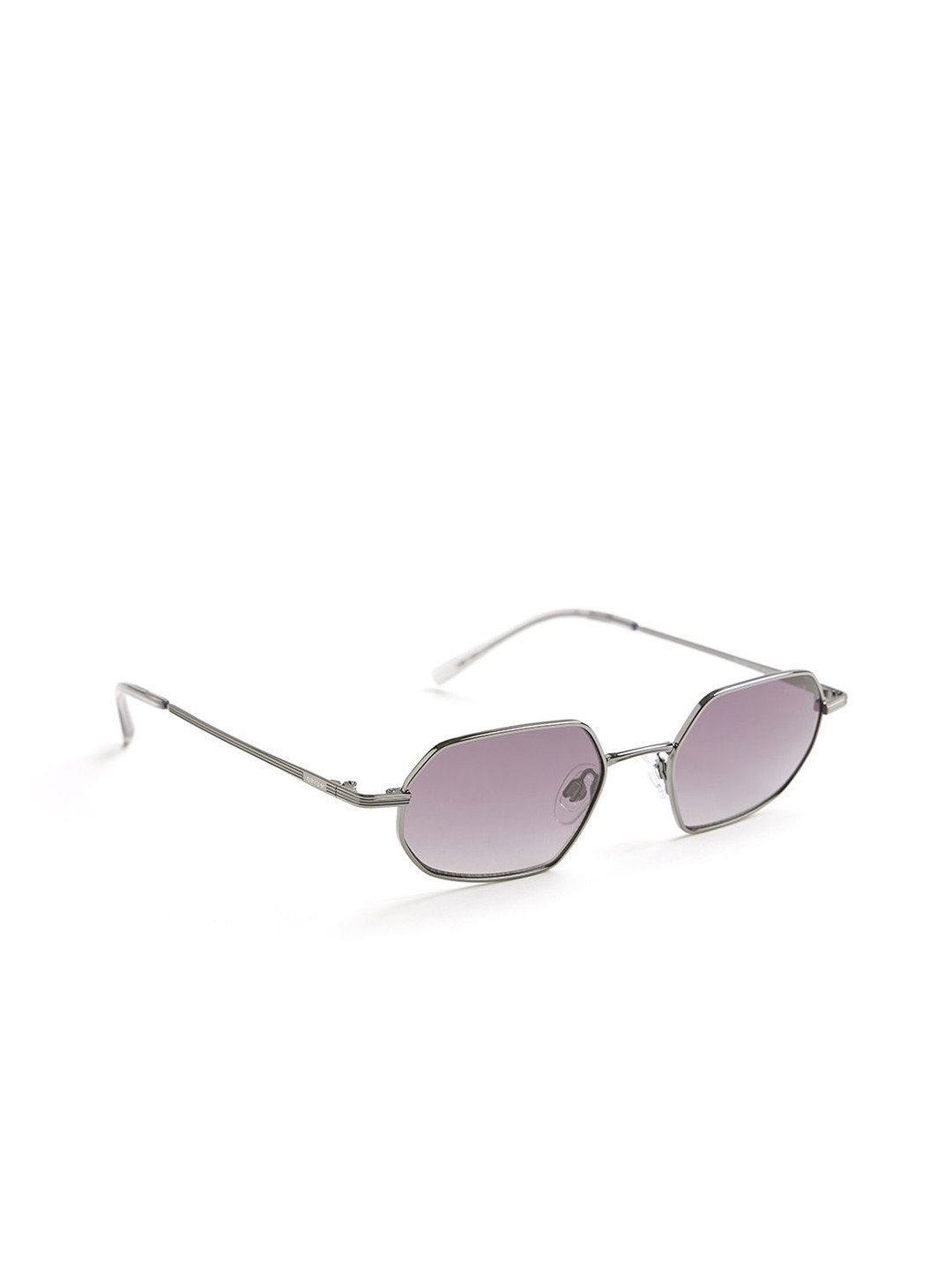 OPIUM Unisex Silver Metal Hexagon Sunglasses with UV Protected Lens OP-10311-C03-49