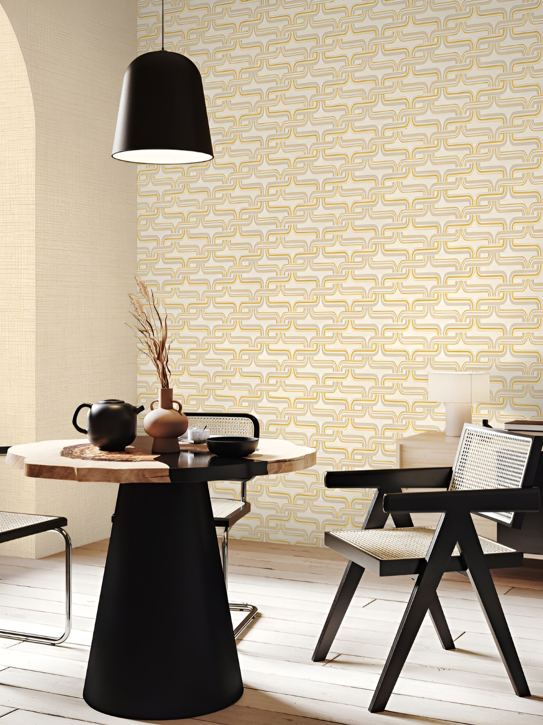 Fedora Wallpapers Cream & Beige 3D Printed  Waterproof PVC Wallpaper