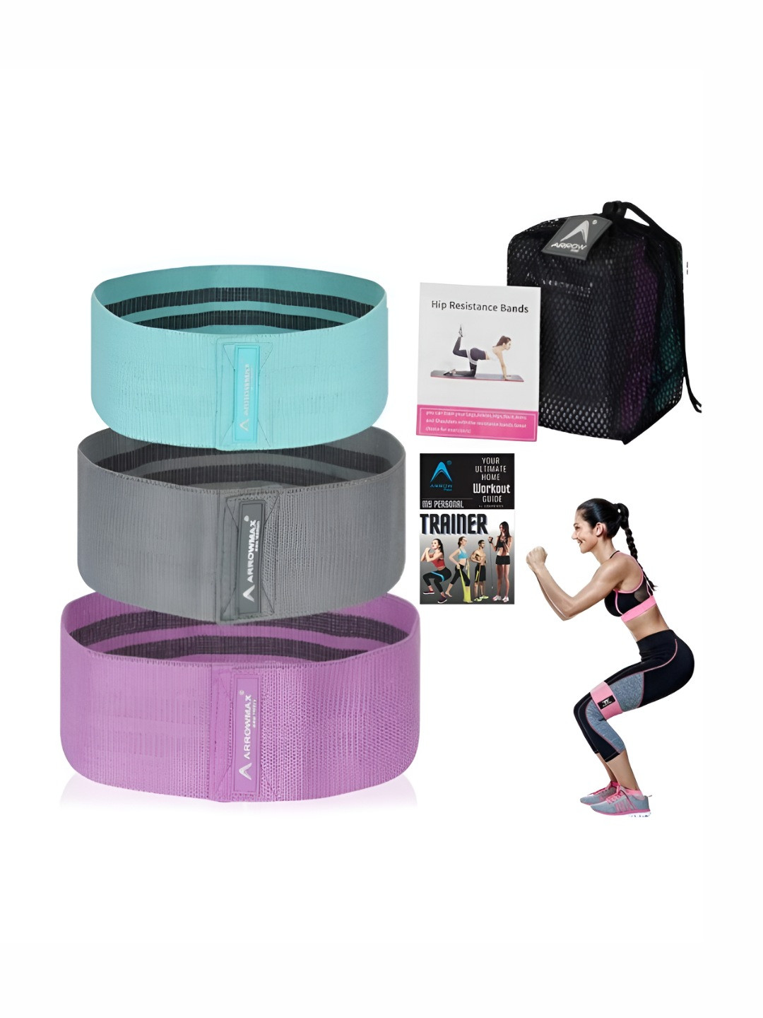 ARROWMAX Set Of 3 Fitness Loop Resistance Bands