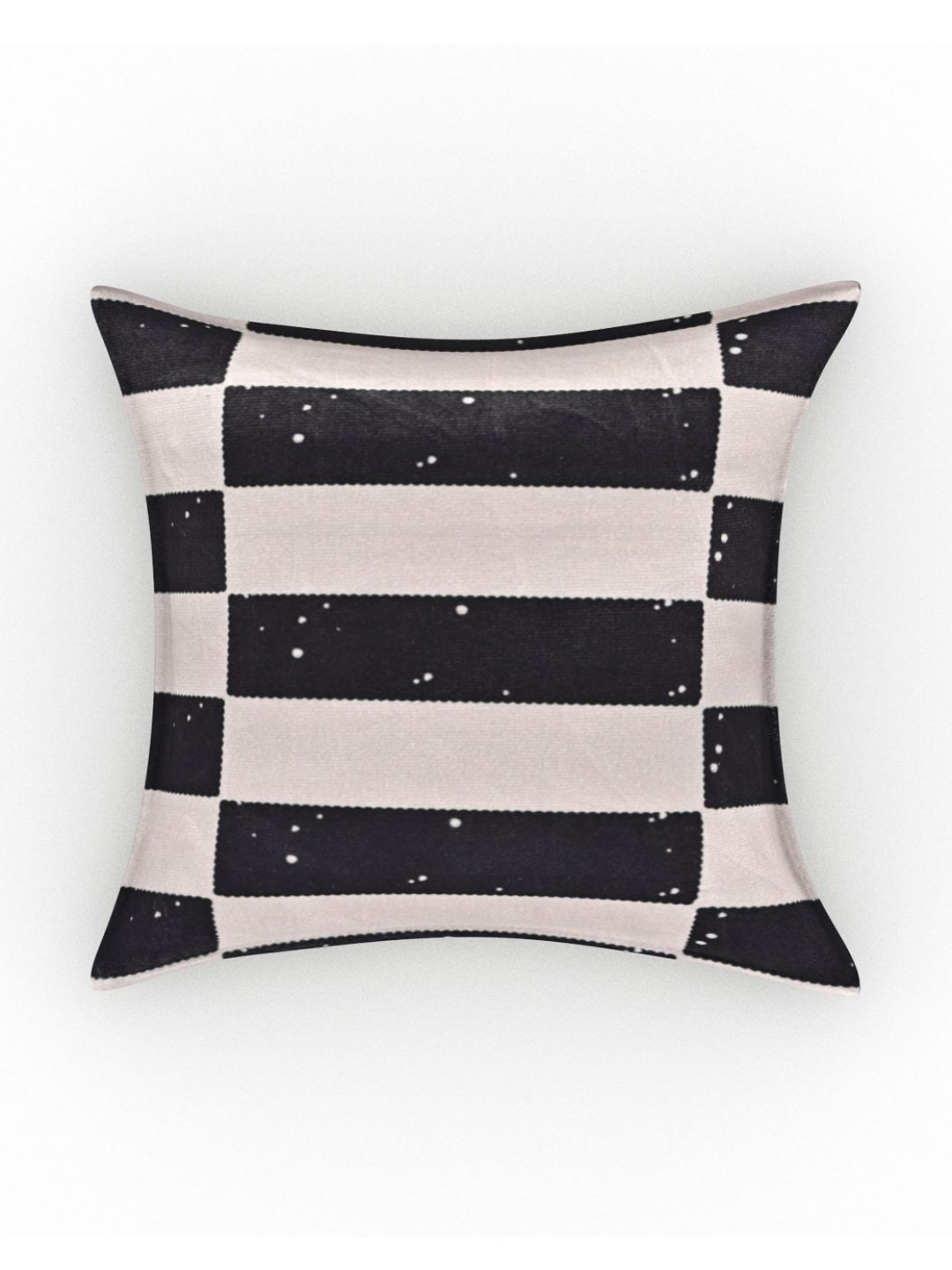 METRO LIVING Off White Striped Polyester Silk Washable 5 Pcs Cushion Covers -12x12In