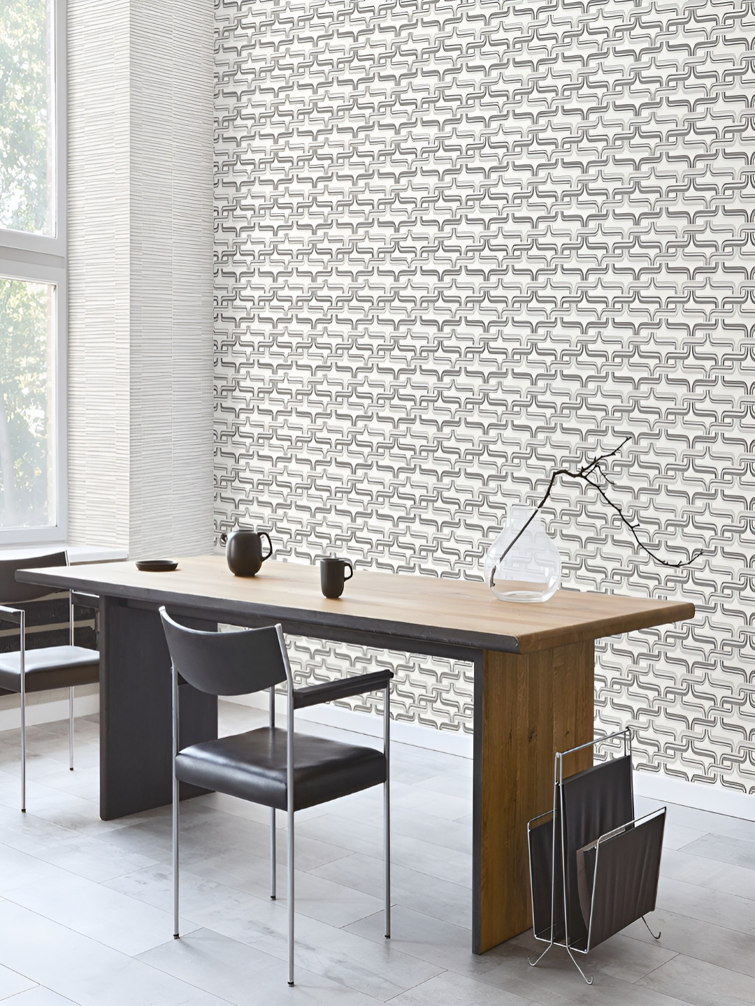 Fedora Wallpapers Ombre Latticework Grey & Off-White 3D Printed Waterproof Wallpaper