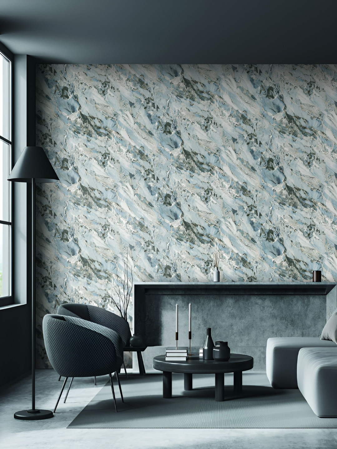 Fedora Wallpapers Crystalline  Grey & Brown Abstract 3D Printed Waterproof Wallpaper