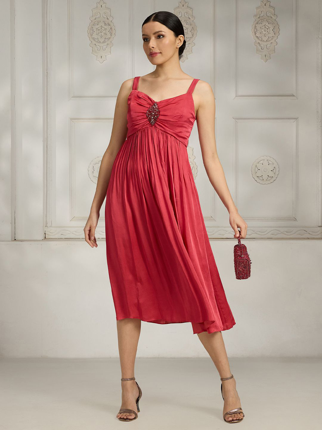 Rivaar By Rocky Star Satin Fit & Flare Dress