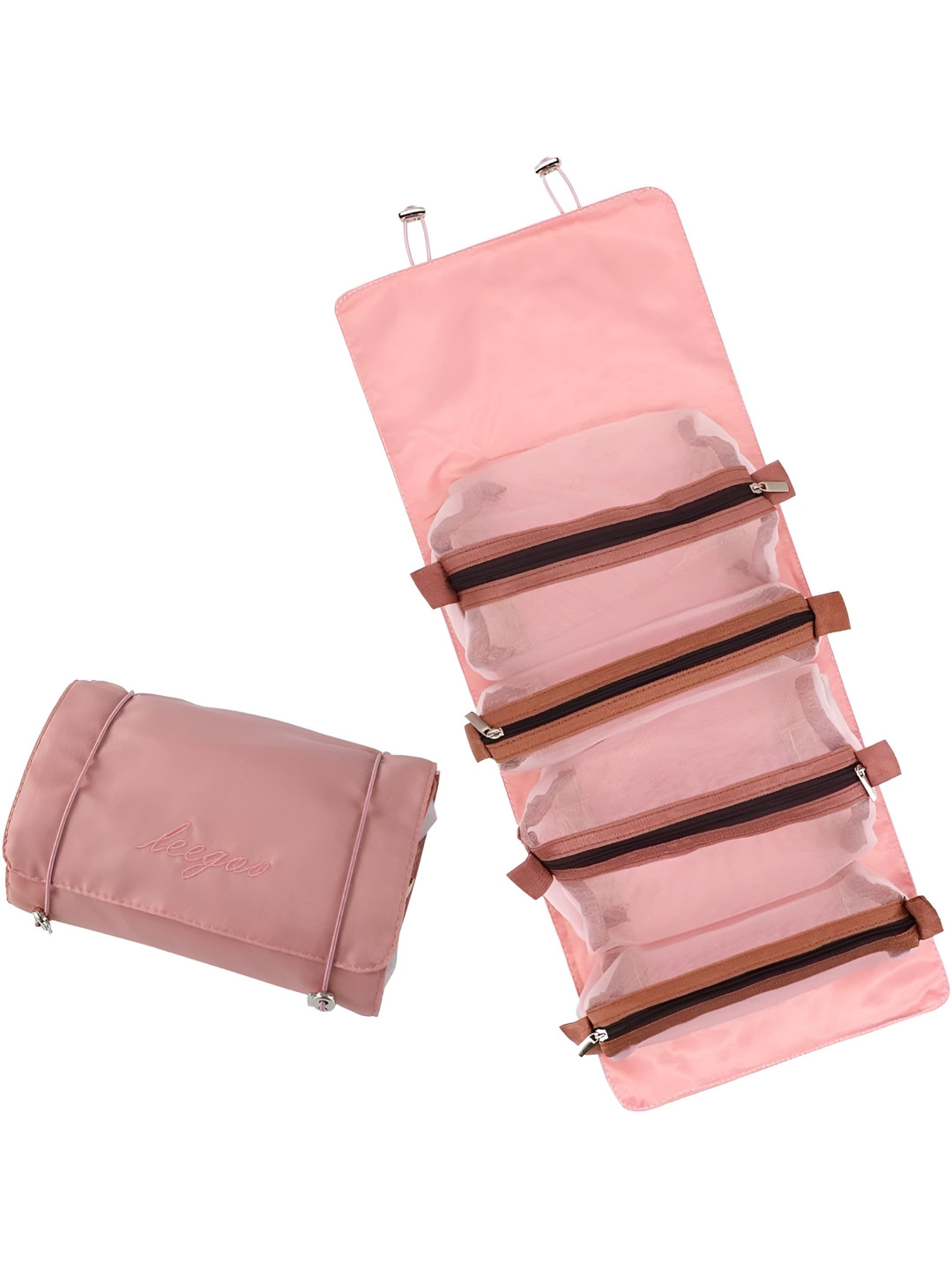 Panchhi Store Pink Reusable 4 in 1 Detachable Handing Makeup Organisers
