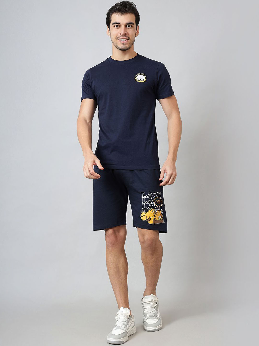 Free Authority Garfield Printed Short Sleeves Pure Cotton T-shirt With Shorts