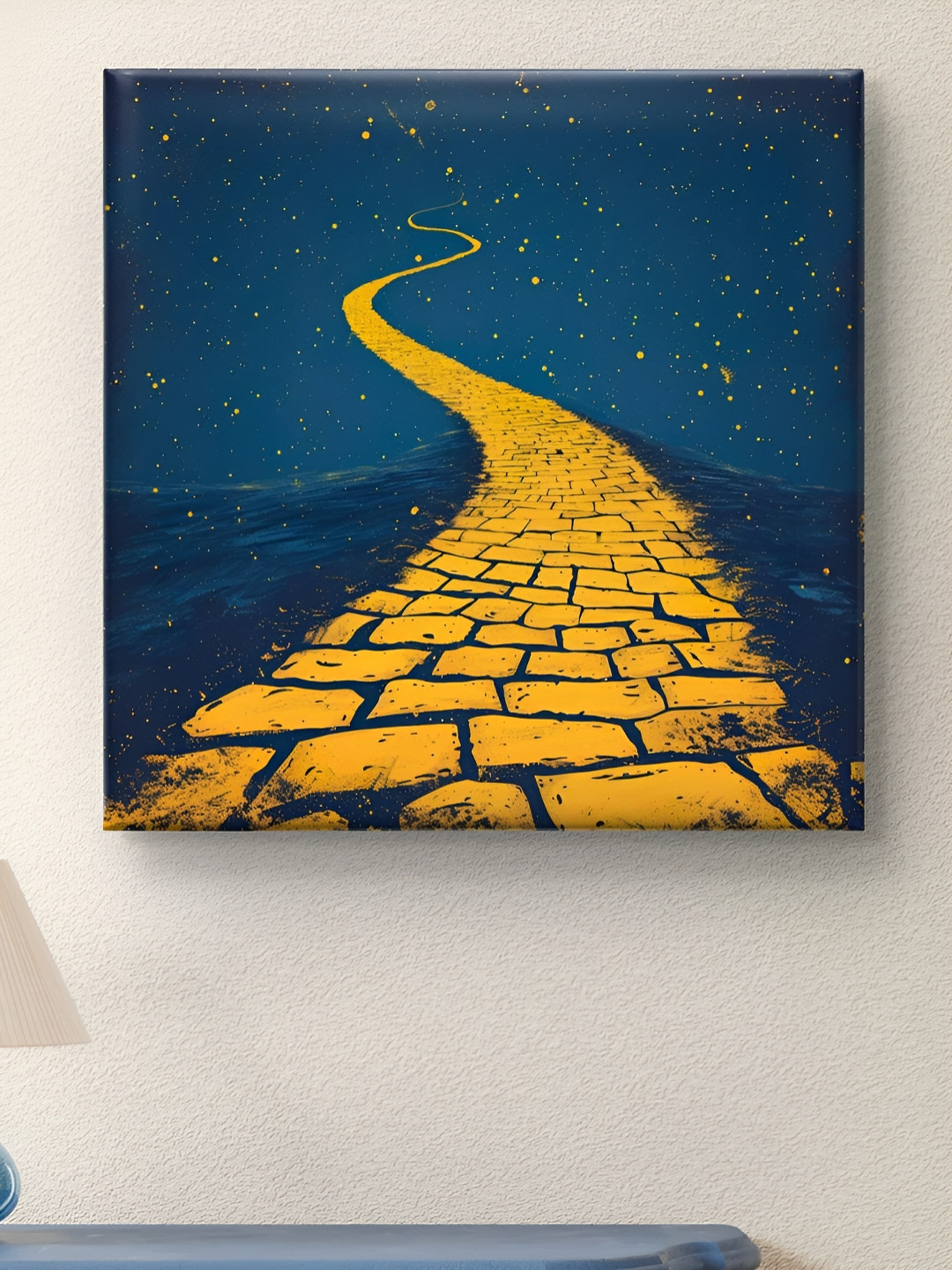 Livin'luxe Blue And Yellow Abstract Art Canvas Wall Art