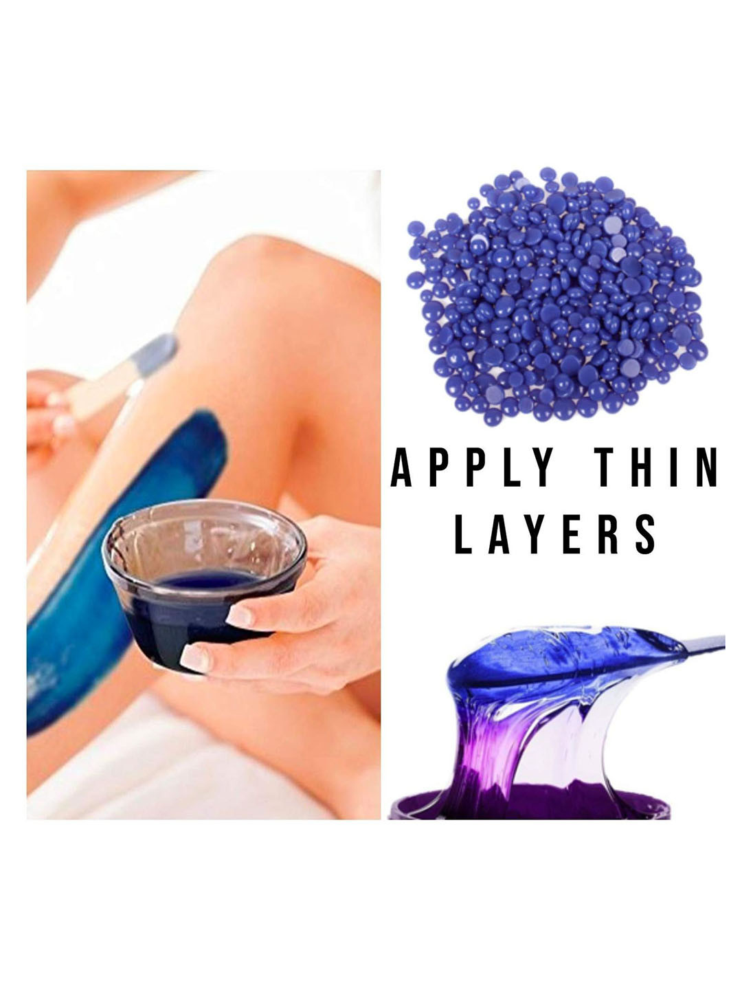 Doberyl Lavender Hard Hot Film Wax Beans With Spatula - 100 g