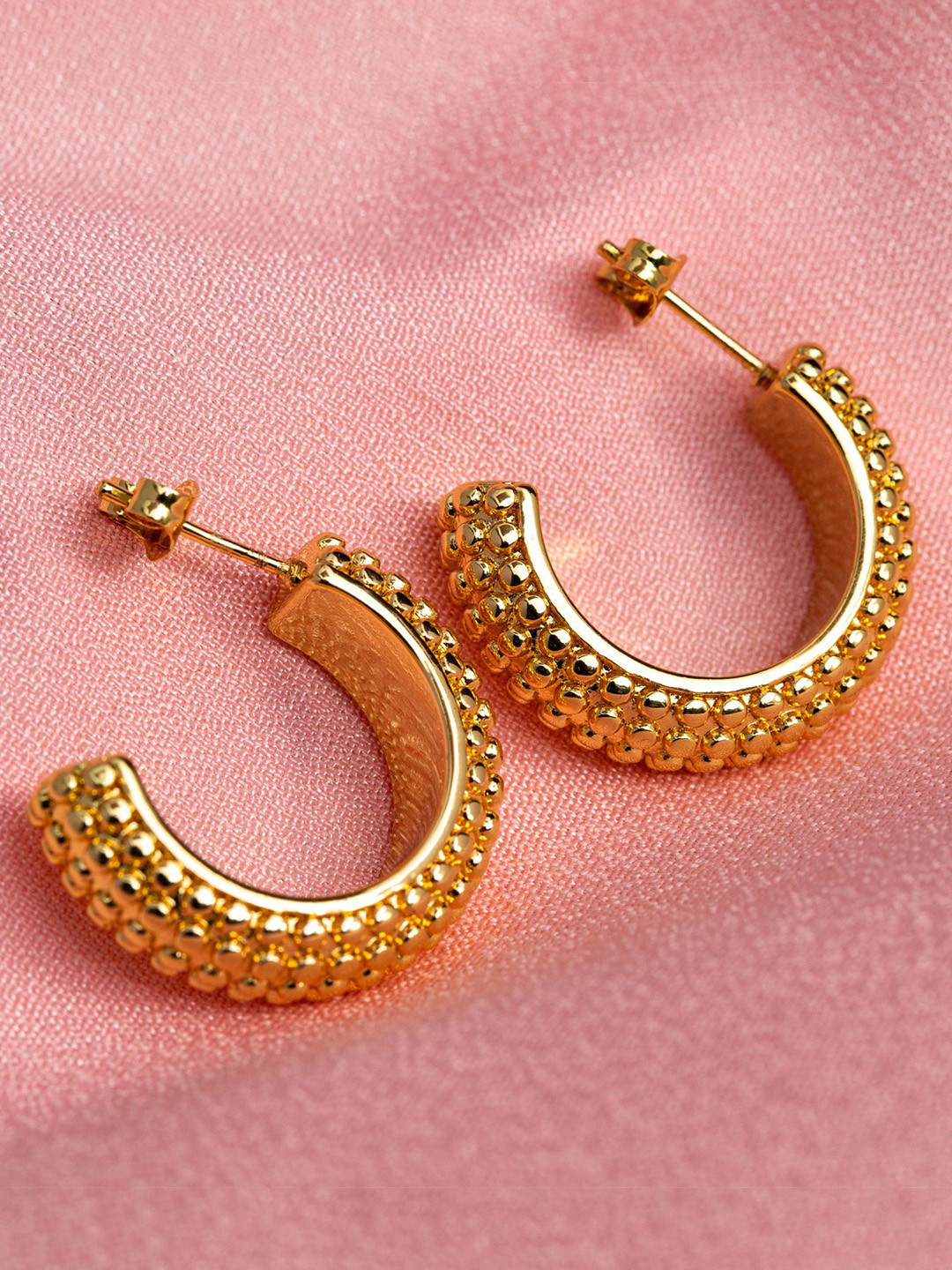 Aiza 18KT Gold Plated Coiled Half Hoop Earrings